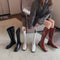 Fashion Low Heel Square Toe Knee Boots